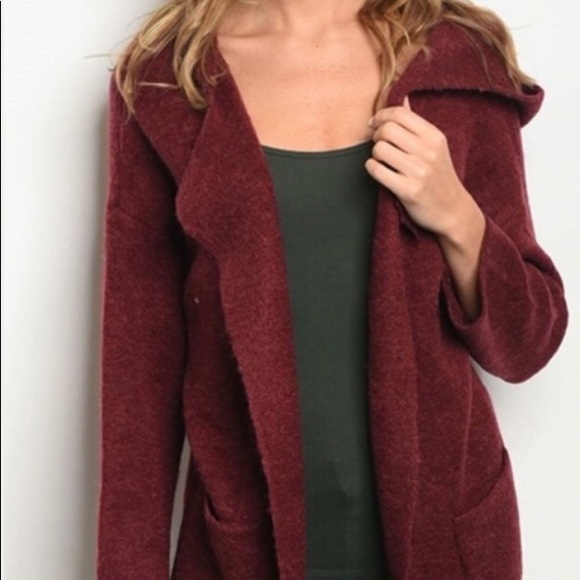 1 Left!! 🌼🌼Wool Blend Sweater w Hood and Pockets - Picture 3 of 3